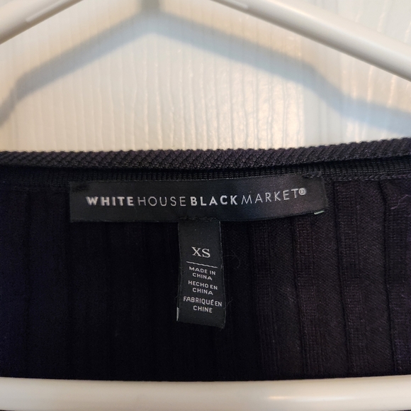 WHBM Black Ribbed Sweater, Size XS - Picture 3 of 4